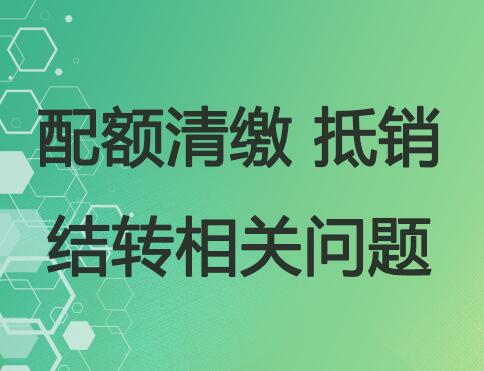 配额清缴、抵销、结转相关问题